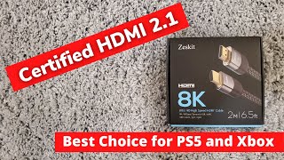 Best Certified Ultra High Speed HDMI 21 Cable for PS5 Xbox Series X and LG OLED CX Zeskit [upl. by Notsew710]