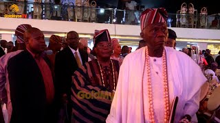 ARRIVAL OF ALAKE HRH OBA AREMU GBADEBO AT THE 60TH BIRTHDAY CEREMONY OF YEYE OLUFUNKE DANIEL [upl. by Gurango]