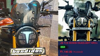 Enhance Your TVS Ronins Style The MustHave Headlight Grill by Bandidos TVS ronins accessory [upl. by Htrow333]