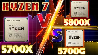 🔥Ryzen 7 5700g Vs Ryzen 7 5700x vs Ryzen 7 5800x  CPU quotAMD vs AMD vs AMDquot [upl. by Learsi]