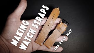 Making leather watch straps • The easy way • DIY watch bandhandmade custom made watch strap [upl. by Leoni]