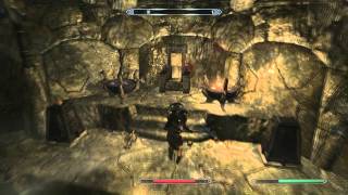 SKYRIM Ustengrav Depths Dragon Horn Caves Gameplay Commentary  Tutorial [upl. by Cyn802]