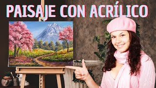 🎨PINTANDO PAISAJE 🎨PINTAR PAISAJE CON ACRILICO🎨 [upl. by Windzer]