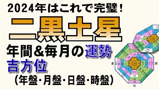 【二黒土星】🌹2024年運勢と吉方位【転居方位もお水取りの方位も見れる！時・日・月・年すべての盤を掲載】 [upl. by Ziza]