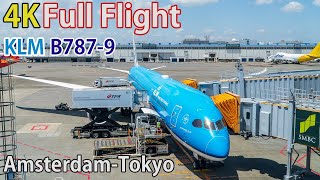 Full flight video Amsterdam Schiphol to Tokyo Narita KL0863 B7879 KLM 4K [upl. by Gaulin]