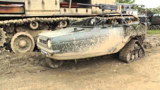 Army Rugged Reliant Robin Half Track at War amp Peace Show 2012 [upl. by Yejus]