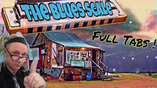 The Blues Scale🎵 Harmonica Lesson Full Tabs for 2nd PositionCross Harp [upl. by Arde366]