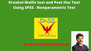 Kruskal Wallis test and Post Hoc Test using SPSS  Nonparametric Test [upl. by Ydnew]