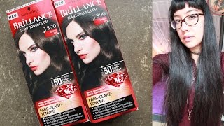 Haare schwarz tönen  Schwarzkopf Brillance GlanzTönungs Gel review [upl. by Snowber]