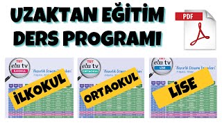 UZAKTAN EĞİTİM DERS PROGRAMI BELLİ OLDU 31 AĞUSTOS  18 EYLÜL [upl. by Aneleairam]