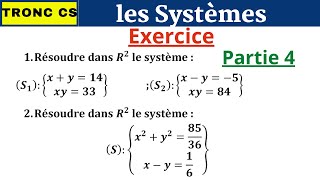 Maths Tronc CS équations inéquations système exercices corrigés partie4 [upl. by Dlareme992]