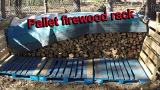 Project for the day Pallet firewood rack [upl. by Leemaj205]