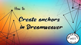 IGCSE ICT 0417 Creating Anchors in a web page using Dreamweaver [upl. by Anneehs775]