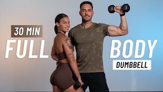 30 MIN FULL BODY DUMBBELL WORKOUT  Strength Training At Home No Repeats [upl. by Rella191]