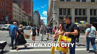 New York Manhattan Summer Travel  23rd Street Madison Square and Flatiron Public Plaza USA 4K [upl. by Furgeson289]