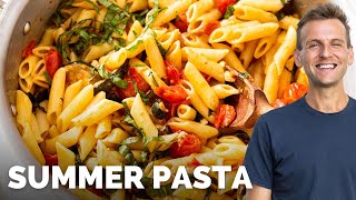 Tomato Zucchini Summer Pasta  Easy Weeknight Dinner [upl. by Atiran]