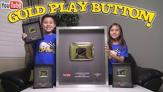 Unboxing PLAY BUTTONS YouTube GOLD PLAY BUTTON is HERE [upl. by Merth]