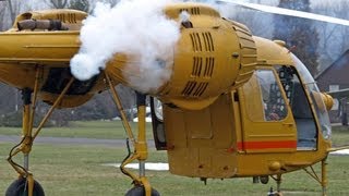 Kamov26 helicopter  smoky and flamy cold start [upl. by Arramahs]