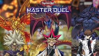 EGYPTIAN GODS DECK The 3 Egyptian Obelisk Slifer amp Ra YuGiOh Master Duel [upl. by Olag785]