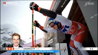 Marco Odermatt  Bestzeit 1 Lauf  Riesenslalom Adelboden 2022 [upl. by Neeruan]