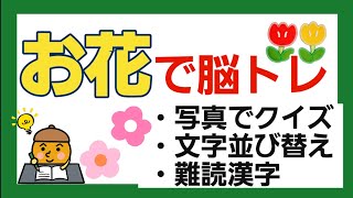 【高齢者施設向け・脳トレ】お花クイズで脳トレ！！！ゆったりペースで脳トレ！！！しっかりじっくり取り組みましょう！！！ [upl. by Louis]