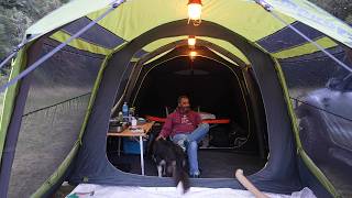 Car Tent Camping In Rain Storm With Dog [upl. by Akived798]