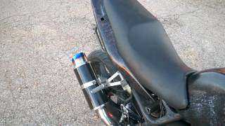 Kawasaki ZR7 with eBay quotcarbon fiberquot car muffler [upl. by Cita]