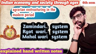 zamindariryotwarimahalwari system in British rulepermanent land settlements during British [upl. by Ajax]