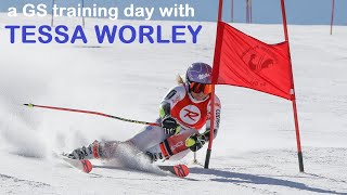 Tessa Worley Giant Slalom Sequence Alpine Skiing Training Ski Alpin Racing Technique Coachs Corner [upl. by Mccully]