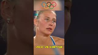 Donna Vekic beat Marta Kostyuk in epic battle to make the last four at the Olympics [upl. by Hplodur]