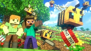 bees fightminecraft animationvideominecraftauritagameanimation [upl. by Aiker919]