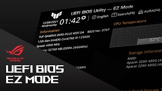 ASUS Z690 Motherboard UEFI BIOS EZ Mode Overview amp Guide [upl. by Burkley]