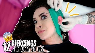 FIZ MAIS 12 PIERCINGS DE UMA SÓ VEZ [upl. by Arhas]