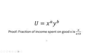 CobbDouglas Utility Fraction of Income Spent on Good X [upl. by Debi]