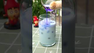 Chef Cat makes Purple Milk 🪻🫐 ASMR Cat Cooking tiktok short cat pet [upl. by Anilatac]