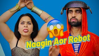 Robot Aor Naagin 🤖🐍😱😂  Mohit Pandey shorts funny trending [upl. by Yarg]