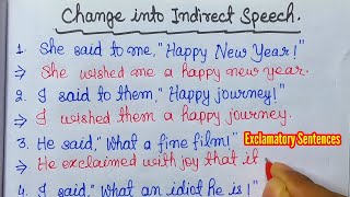 Direct and Indirect SpeechExclamatory Sentences Indirect SpeechNarration in English Grammar [upl. by Enenej682]