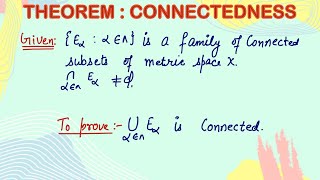 Theorem of connectedness  Connectedness  Real analysis  Metric space  topology  Compactness [upl. by Prudie]