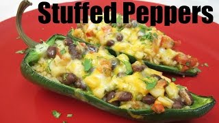 Stuffed Peppers  South Western Poblanos with Chipotle Chicken and Cheese  PoorMansGourmet [upl. by Frentz]