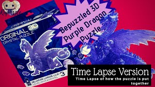 Bepuzzled 3D Crystal Puzzle Purple Dragon Time Lapse [upl. by Selry]