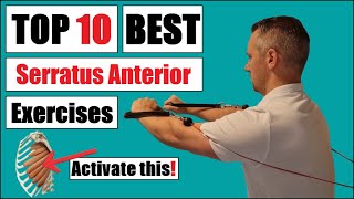 10 BEST Serratus Anterior Strengthening Exercises for Scapular Winging and Shoulder impingement [upl. by Emmer]