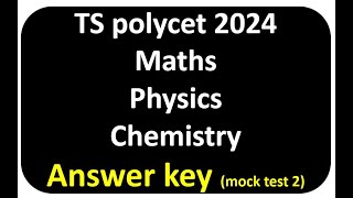 Mock test 2 Key polytechnic entrance exam preparation 2024 polycet coaching classes in telugu 2024 [upl. by Alios]