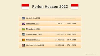 Ferien Hessen 2022 [upl. by Yelwah836]