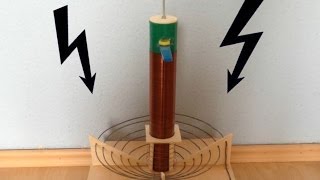 Selbstgebaute Tesla Spule aus einer elektrischen Fliegenklatsche [upl. by Doownyl]