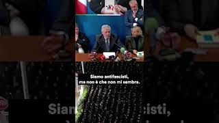 ACCA LARENTIA TAJANI quotSIAMO ANTIFASCISTI VIETATO DALLA LEGGEquot news shorts [upl. by Yeung540]