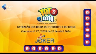 Extração Totoloto amp Joker  23 de Abril 2024 [upl. by Latsryc]