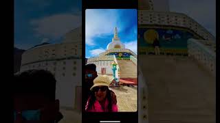 Shanti Stupa 👉🏻 Buddhist whitedomed stupa located on a hilltop in Leh Ladakh [upl. by Motteo]