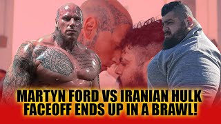 Martyn Ford vs Iranian Hulk faceoff ends up in a BRAWL [upl. by Enitsuj]