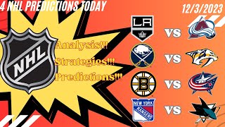 4 NHL Picks Today 1232023  Winning Strategies and Top Match Predictionsquot [upl. by Lourdes]