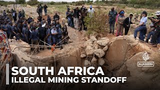 South Africa illegal mining standoff Hundreds remain underground in disused gold mine [upl. by Avahc]